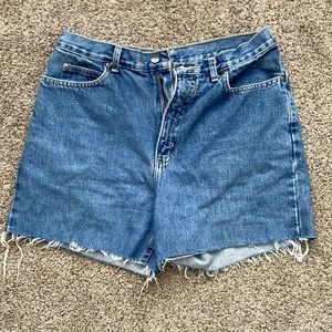 Vintage 90’s Lands’ End high-rise cutoff jean shorts